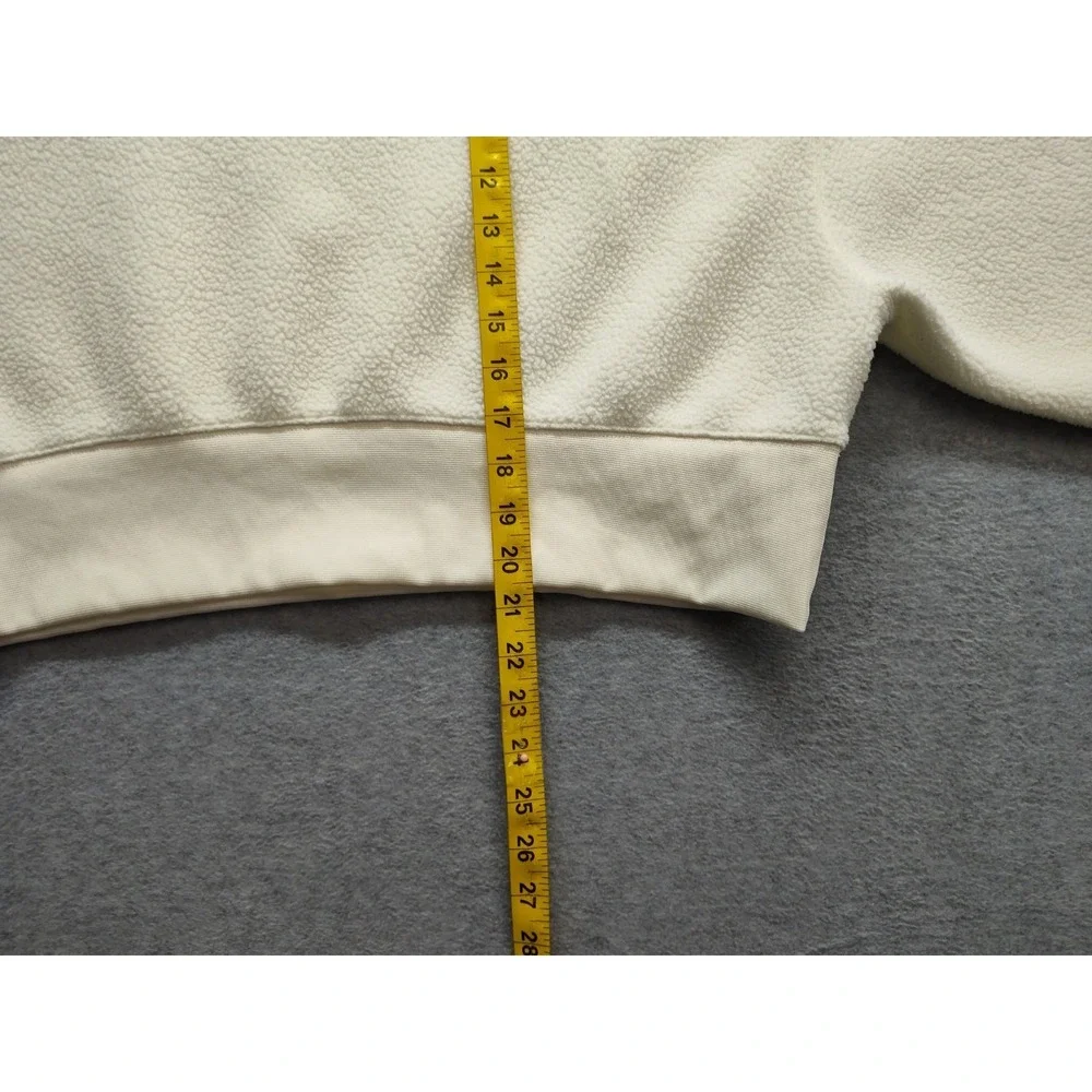 Nike Women Sweatshirt XS Cream 100% Polyester Crew Neck Long Sleeve Pullover